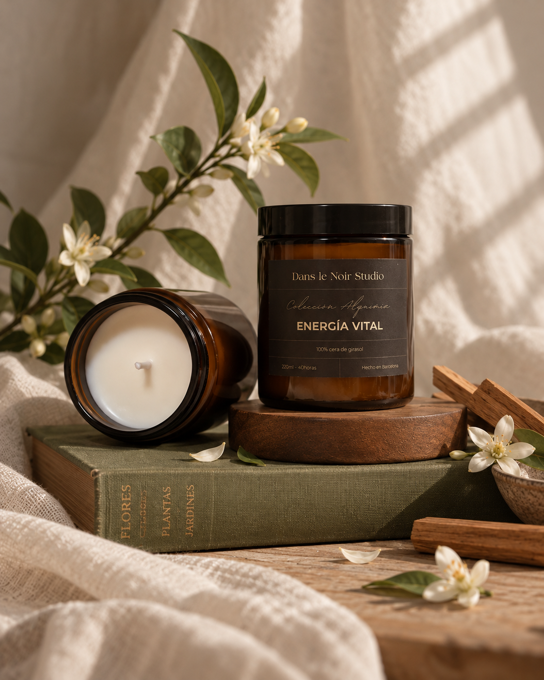 Energía Vital | Vela aromática de azahar y flores blancas