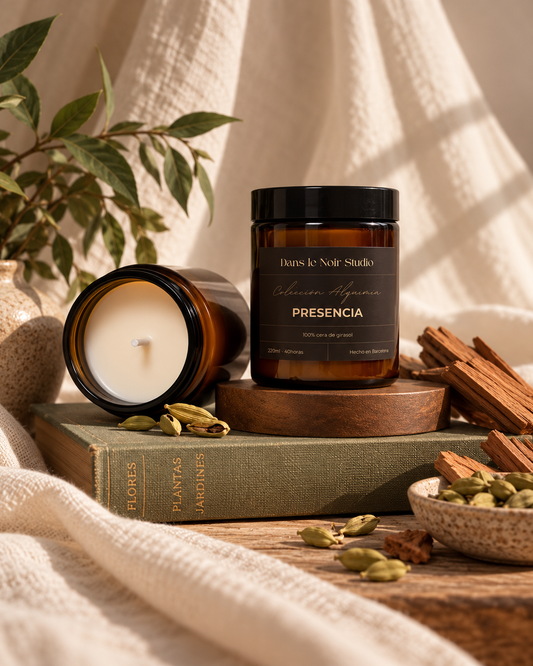 Presencia | Vela aromática de cardamomo, pino y cedro