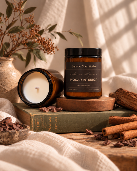 Hogar Interior | Vela aromática de canela, cacao y cedro